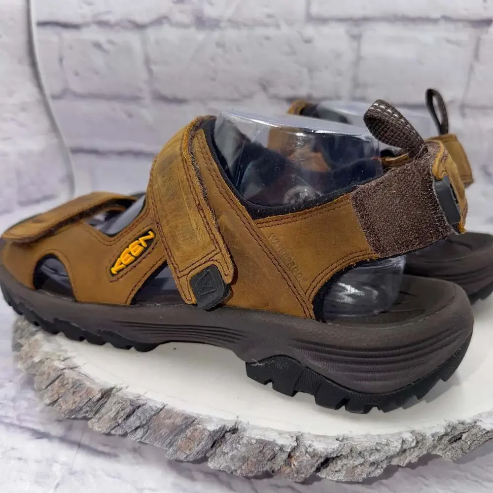 Keen Targhee III Sandals Mens 10 Brown Open Toe Trail Hiking Waterproof Leather